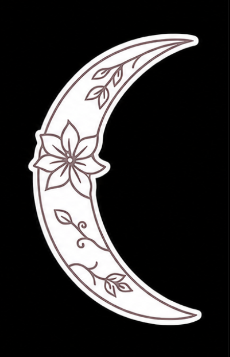 Flower Centerpiece Moon Sticker