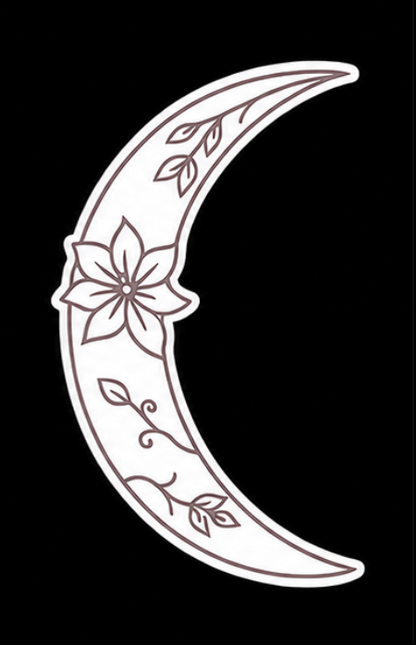 Flower Centerpiece Moon Sticker